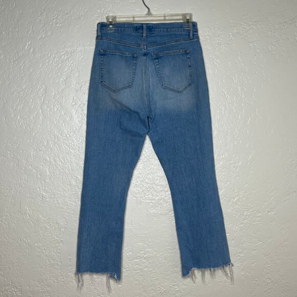 LOFT Women's High Waist Kick Crop Jeans Light Blue Size 4 Zip Fly Casual - Picture 2 of 6